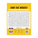 Word Search Activity Card postcards by DrDorian Word Search Activity Card postcards
