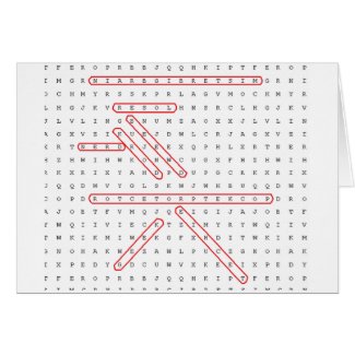 Anytime Word Search Geek Greeting Card