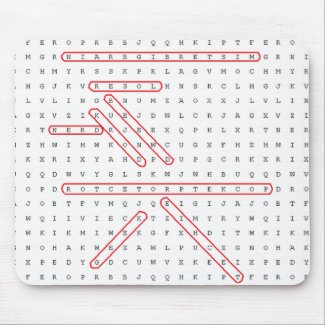 Word Search Geek Mousepad