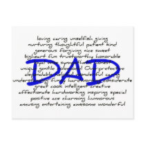 Words For Dad Post Card