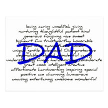 Words For Dad Post Card