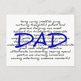 Words For Dad postcard