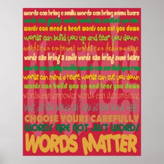 Words Matter (red) Poster print