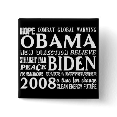 Words of Hope Obama & Biden 2008 Button 2 by Prodem