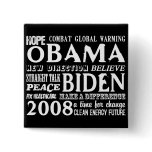 Words of Hope Obama &amp; Biden 2008 Button 2