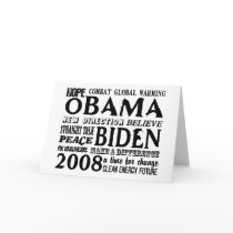 Words of Hope Obama & Biden 2008 Greeting Card