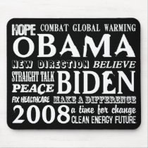 Words of Hope Obama & Biden 2008 Mousepad 2