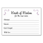 Words of Wisdom Baby Shower Parenting Advice Cards