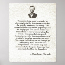 Words of Wisdom on Parchment=Abraham Lincoln Print