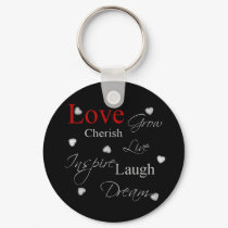 Words to live by keychain