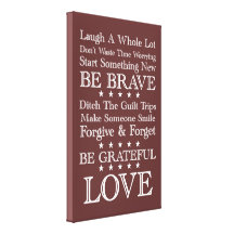 Words To Live By ~ Vintage Motivational Stretched Canvas Prints