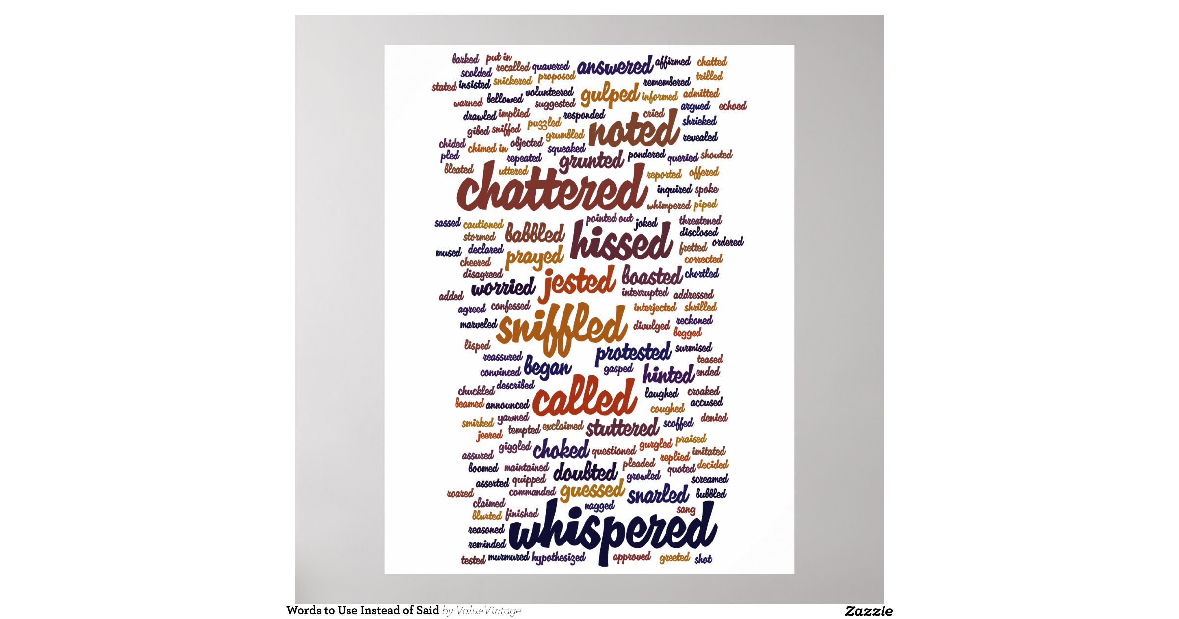 words instead of said poster