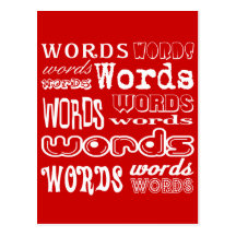"Words" Typography Postcards