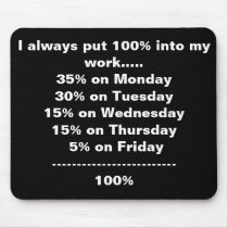 Work 100% Mousepad by LoniYoni Work 100% Mousepad
