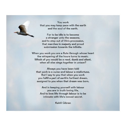 Work by Kahlil Gibran print