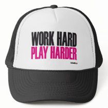 work hard play harder trucker hat