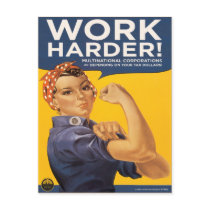 Work Harder! Corporations need your bailout money! postcards by strk3 Work Harder! Corporations need your bailout money! postcards