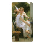 Work Interrupted by Bouguereau, Vintage Angel Art Personalized Shipping Label