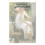 Work Interrupted by Bouguereau, Vintage Angel Art Personalized Stationery