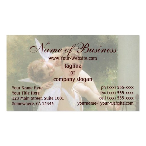 Work Interrupted by William Adolphe Bouguereau Business Card Templates (front side)