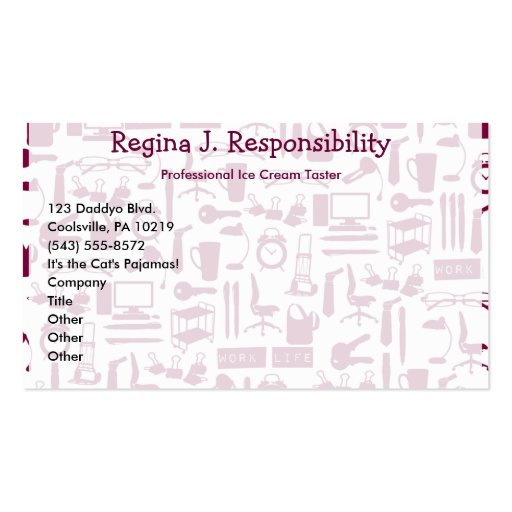 Work Life! Business Card Template (front side)
