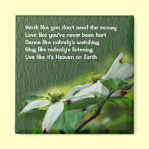 Work Love Dance Dogwood Inspirational Magnet magnets