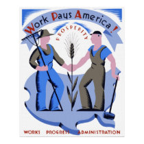 Work Pays America Poster posters by retroz Work Pays America Poster posters