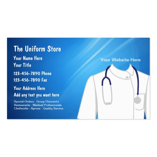 Work Uniform Supplies Business Cards