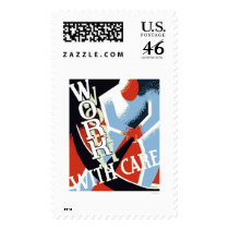 Work With Care 1936 WPA Postage Stamps