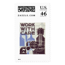 Work With Care 1937 WPA Postage Stamp
