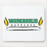 Workaholic Burning Candle at Both Ends Mousepads