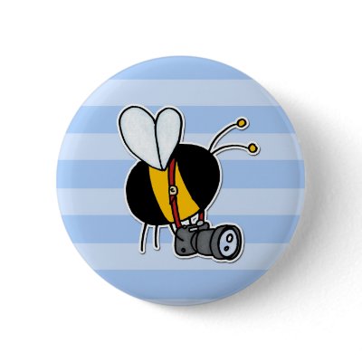 worker bee - photographer button by cfkaatje