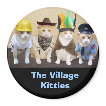 Worker, Cowboy, Officer, Chief magnets