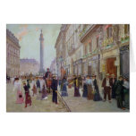 Workers leaving the Maison Paquin Greeting Card
