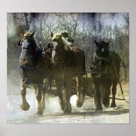 Working Amish Horses Poster