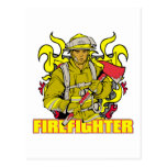 Working Firefighter Postcard