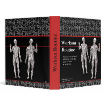 Workout Routine Notebook with Human Musculature binders by AntiqueImages Workout Routine Notebook with Human Musculature binders