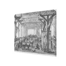 Workshop of Pleyel pianos makers Stretched Canvas Print