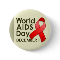 World AIDS Day Round Button by jamieco World AIDS Day Round Button