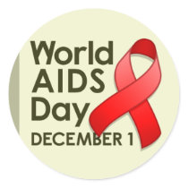 World AIDS Day Round Sticker