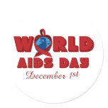 World AIDS Day Round Stickers