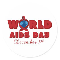 World AIDS Day Round Stickers