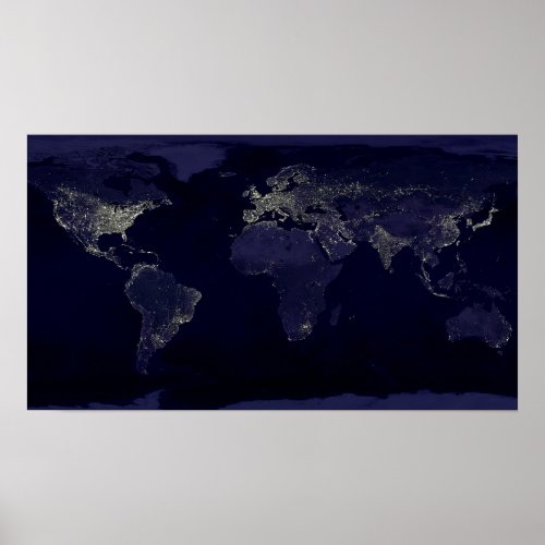 World at night print