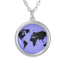 world black graphic map pendants