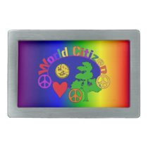 World Citizen Rectangular Belt Buckle