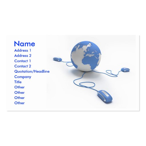 World Connection Business Card Template (front side)