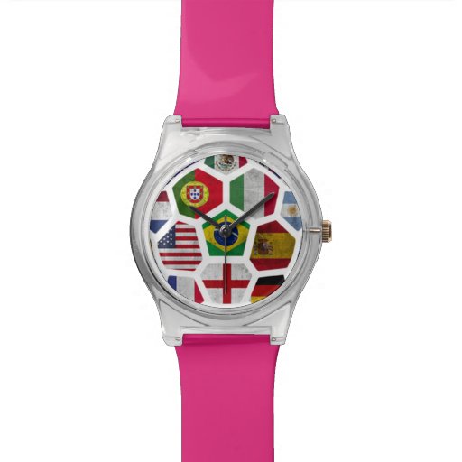 World Cup soccer Football 2014   Pink Designer Watch