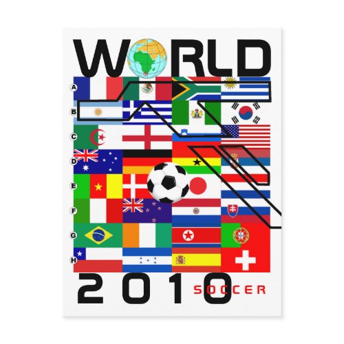 World Cup Soccer 2010 All Team Flags Postcard postcard