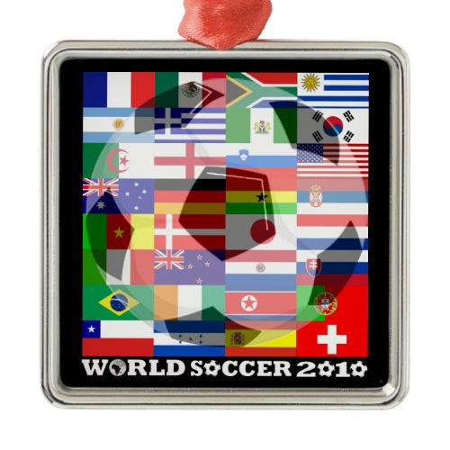 World Cup Soccer 2010 Flags Ornament Square ornament