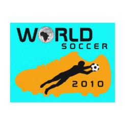 World Cup Soccer 2010 Shoe Blue Orange Postcard postcard